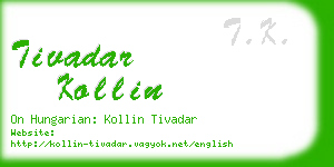 tivadar kollin business card